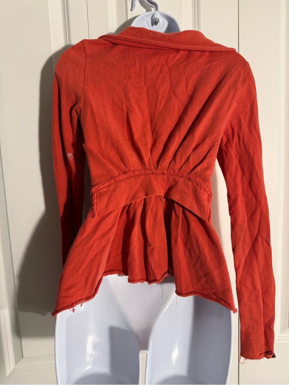 Free People Orange Ruffle-Front Hoodie - Picture 6 of 8